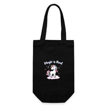 Magic Is Real Unicorn Inspiration Art for Dreamers - Gift Bag for Bottles - black - Front