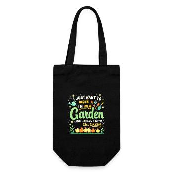 T Shirt Garden Chickens - Gift Bag for Bottles - black - Front