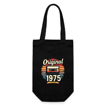 50. Geburtstag Mann Frau 50 Jahre 1975 Geschenk - Geschenkbeutel für Flaschen - Schwarz - Vorne