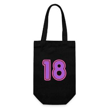 18. 18 JAHRE ALT. 18-JÄHRIGES JUBILÄUM. GEBURTSTAG 18 JAHRE. - Geschenkbeutel für Flaschen - Schwarz - Vorne