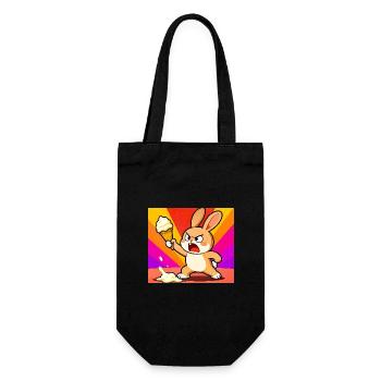 Lapin en colère avec de la glace - Sac à bouteille - noir - Devant