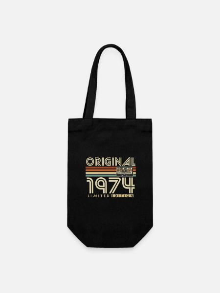 Original 1974 Vintage Vintage anniversaire rétro - Sac à bouteille - noir