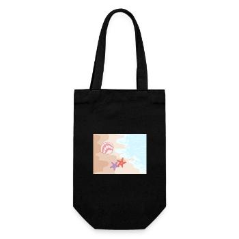 Summer beach starfish and shells - Gift Bag for Bottles - black - Front