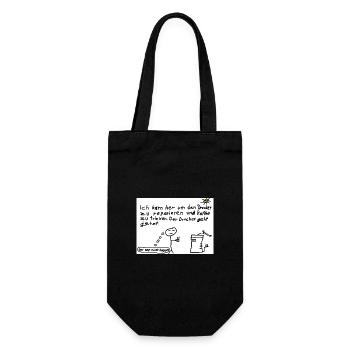 Druckerreparatur mit Kaffeewitz - Geschenkbeutel für Flaschen - Schwarz - Vorne