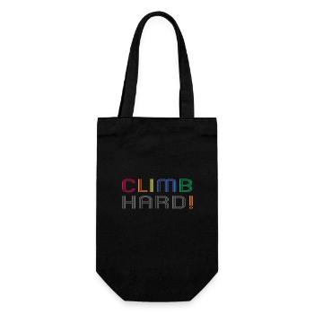 Klettern Bouldern Klettersport Klettergarten - Geschenkbeutel für Flaschen - Schwarz - Vorne