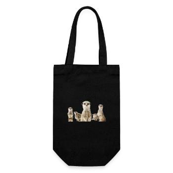 Erdmännchen - Geschenkbeutel für Flaschen - Schwarz - Vorne