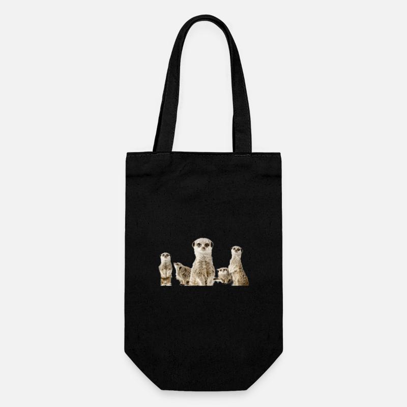 Erdmännchen - Geschenkbeutel für Flaschen - Schwarz