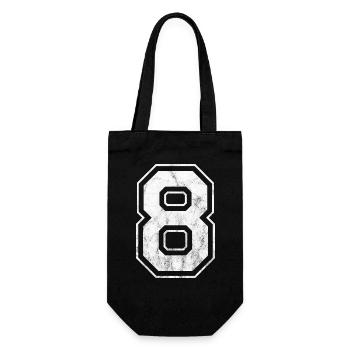 Number 8 - Gift Bag for Bottles - black - Front