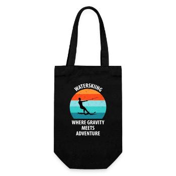 Water skis, water skis, water skiers - Gift Bag for Bottles - black - Front