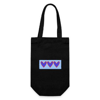 HEART. HEARTS. VALENTINE'S DAY. LOVE. LOVE. COUPLE. - Gift Bag for Bottles - black - Front