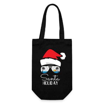 Drôle de vacances du Père Noël Joyeux Noël - Sac à bouteille - noir - Devant