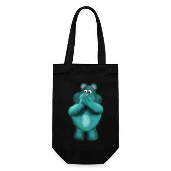 Fluffy the fluffy teddy bear - Gift Bag for Bottles - black - Front