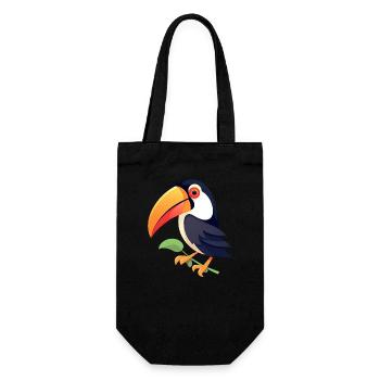 Minimalist toucan with red eyes - Gift Bag for Bottles - black - Front