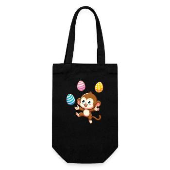 Ostern Affe Osterei Jongleur Artist Design - Geschenkbeutel für Flaschen - Schwarz - Vorne