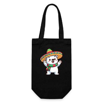 Ours polaire du Cinco de Mayo : design festif - Sac à bouteille - noir - Devant