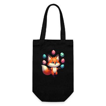 Jongler avec le renard roux avec les œufs de Pâques - Sac à bouteille - noir - Devant