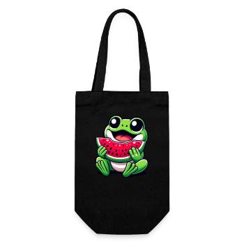 Frog Watermelon Fruity Funny - Gift Bag for Bottles - black - Front