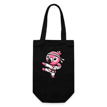 Cool Flamingo Karate Black Belt Martial Arts - Gift Bag for Bottles - black - Front