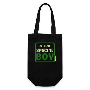 Down Syndrom - X-tra special boy - grün - Geschenkbeutel für Flaschen - Schwarz - Vorne