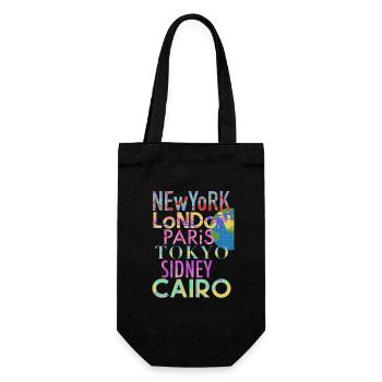 Cities of the world - Gift Bag for Bottles - black - Front