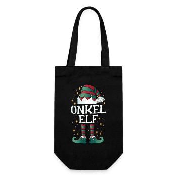 Onkel Elf Weihnachten Weihnachtsgeschenk - Geschenkbeutel für Flaschen - Schwarz - Vorne