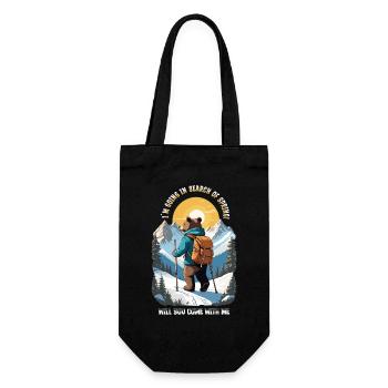 Bear is looking for spring - Gift Bag for Bottles - black - Front