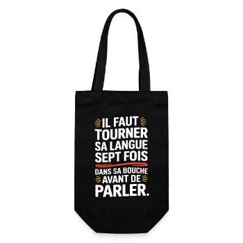 Il faut tourner sa langue sept fois dans sa bouch - Sac à bouteille - noir - Devant