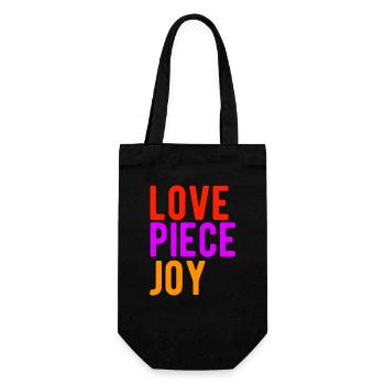 Love Piece Joy - Gift Bag for Bottles - black - Front