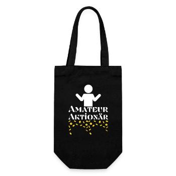 Amateur Aktionär | Lustiges Geschenk für Aktionäre - Geschenkbeutel für Flaschen - Schwarz - Vorne