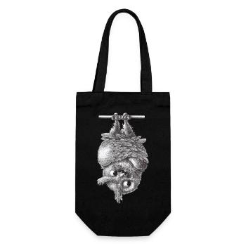 Vampir Eule - Dracula Eule - Geschenkbeutel für Flaschen - Schwarz - Vorne