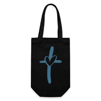 Croix du Cœur de Jésus - Sac à bouteille - noir - Devant