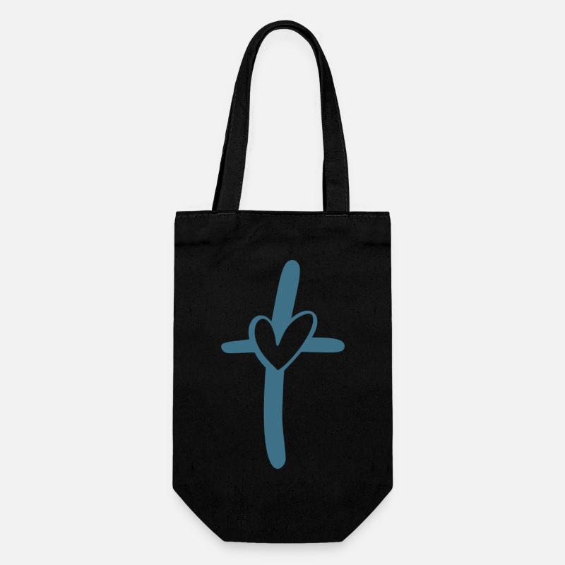 Croix du Cœur de Jésus - Sac à bouteille - noir