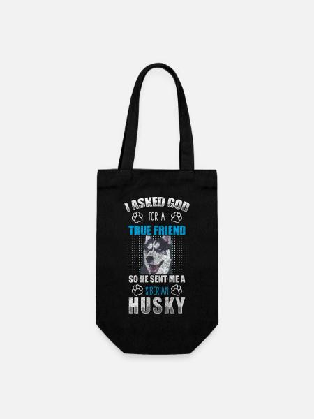 Husky Hunderasse Rassehund - Geschenkbeutel für Flaschen - Schwarz
