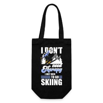 Ski Skiurlaub Skilehrer Skipiste - Geschenkbeutel für Flaschen - Schwarz - Vorne