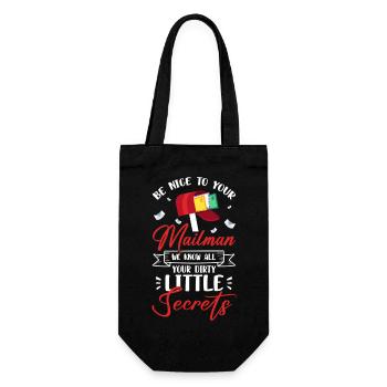 Post Paketzusteller Mail - Geschenkbeutel für Flaschen - Schwarz - Vorne