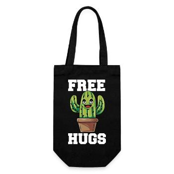 Funny Free Hugs Cactus Sarcastic Design - Geschenkbeutel für Flaschen - Schwarz - Vorne