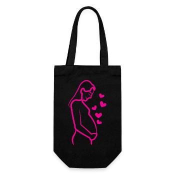 Bébé ventre mère grossesse grossesse coeur - Sac à bouteille - noir - Devant
