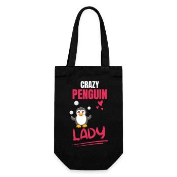 Crazy Penguin Lady Women Gift Penguin - Gift Bag for Bottles - black - Front