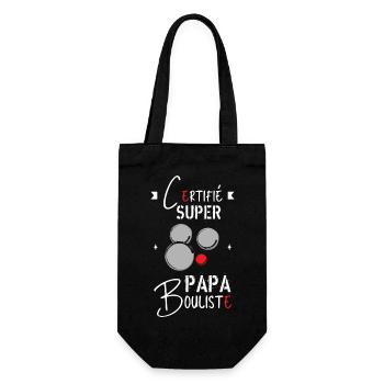 Super papa Bouliste | papa pétanque cadeau papa - Sac à bouteille - noir - Devant