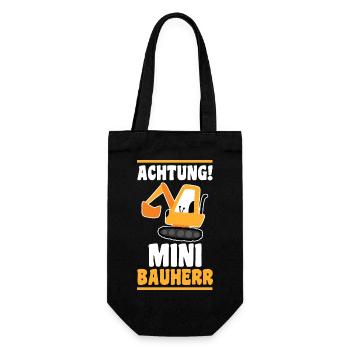 Bagger Bauherr - Geschenkbeutel für Flaschen - Schwarz - Vorne