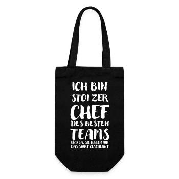 Stolzer Chef Des Besten Teams Shirt Geschenkt Boss - Geschenkbeutel für Flaschen - Schwarz - Vorne