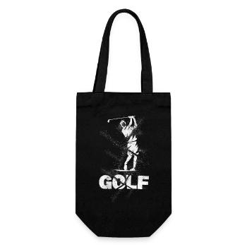 Golf Golfen Golfspieler Sport Hobby Splash Grunge - Geschenkbeutel für Flaschen - Schwarz - Vorne
