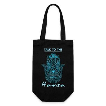 Yoga Hamsa Hand Hindu Buddhism Symbol - Gift Bag for Bottles - black - Front