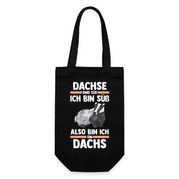 Tiermotiv Dachs - Geschenkbeutel für Flaschen - Schwarz - Vorne
