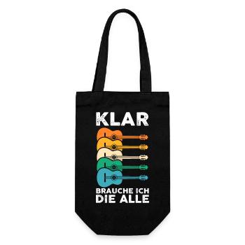 Gitarre Musiker Musikinstrument Ukulele - Geschenkbeutel für Flaschen - Schwarz - Vorne