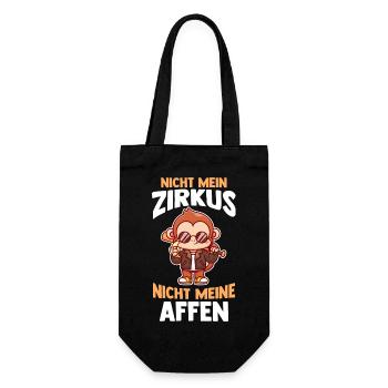 Nicht mein Zirkus nicht meine Affen - Geschenkbeutel für Flaschen - Schwarz - Vorne