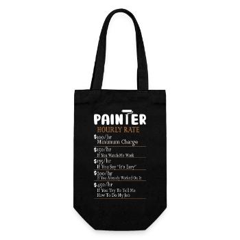 Painter Hourly Rate Profession Job - Gift Bag for Bottles - black - Front