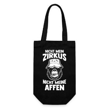 Nicht mein Zirkus nicht meine Affen - Geschenkbeutel für Flaschen - Schwarz - Vorne
