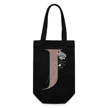 Letter J Magic Butterfly - Gift Bag for Bottles - black - Front