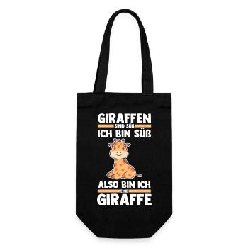 Giraffe Giraffen - Geschenkbeutel für Flaschen - Schwarz - Vorne